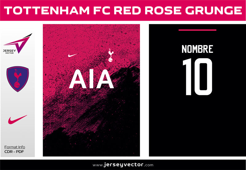 TOTTENHAM FC RED ROSE GRUNGE